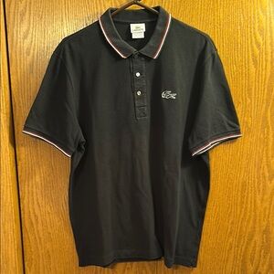Lacoste Men's Black Polo Shirt size 7.
